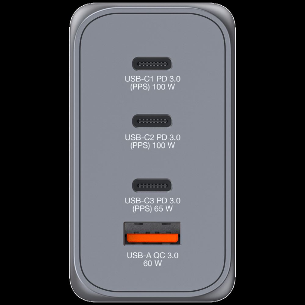 GNC-200 GaN Charger 200W 2xUSB-C PD 100W / 1 x USB-C PD 65W/ 1 x USB resmi