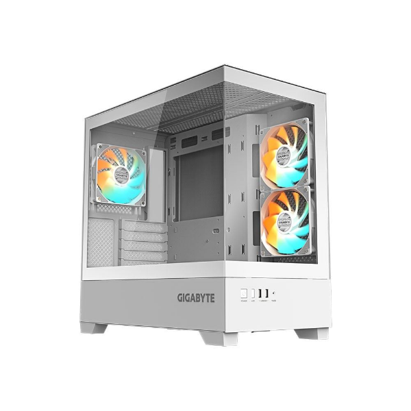 GB-C201PI Panoramic Tempered Glass Mini Tower PC Case 3x ARGB Fan Ice resmi