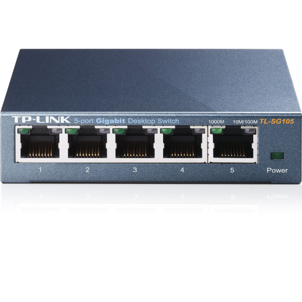 10/100/1000Mbps 5xPort %65 Güç Tasarruflu Çelik Kasa Switch resmi